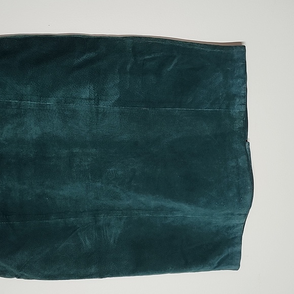 Sierra Suede Green Suede Leather Midi Skirt womens 8 - Picture 3 of 9